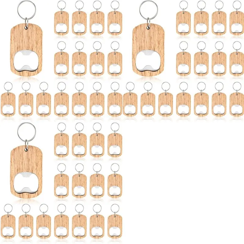 

Деревянные заготовки для брелоков-открывашек A59Z-48Pcs, оптом, для гравировки, необработанные, для сувениров на вечеринки, подарков своими руками