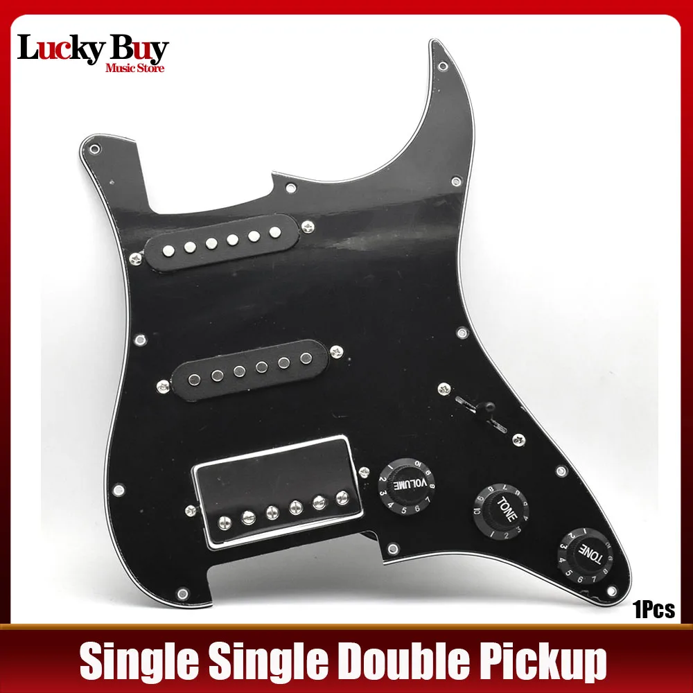 Pickguard pré-carregado de 3 camadas, placa de arranhões SSH, bobina única e 1 captador de bobina dupla com interruptor push pull, captador de guitarra 2T1V