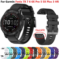 Quickfit Watch Band For Garmin Fenix 6X 6 7 7X Pro 5X Plus 3 HR 945 Strap 22mm 26mm Enduro Epix Gen 2 MK1 MK2i Silicone Bracelet