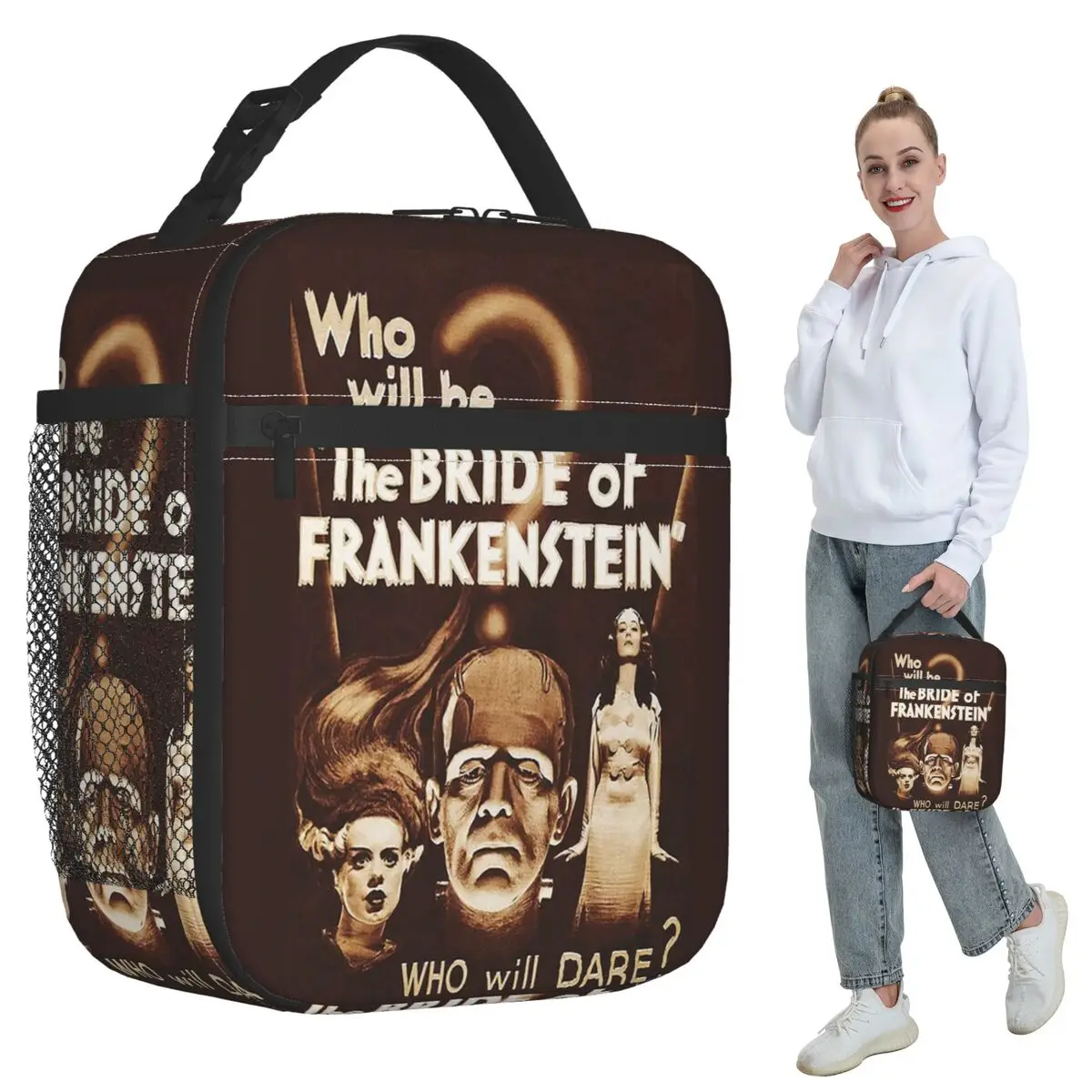Bride Of Frankenstein Poster Insulated Lunch Bag for Women Office Cooler Thermal Food Box Tote Portable Lunch Boxes Container