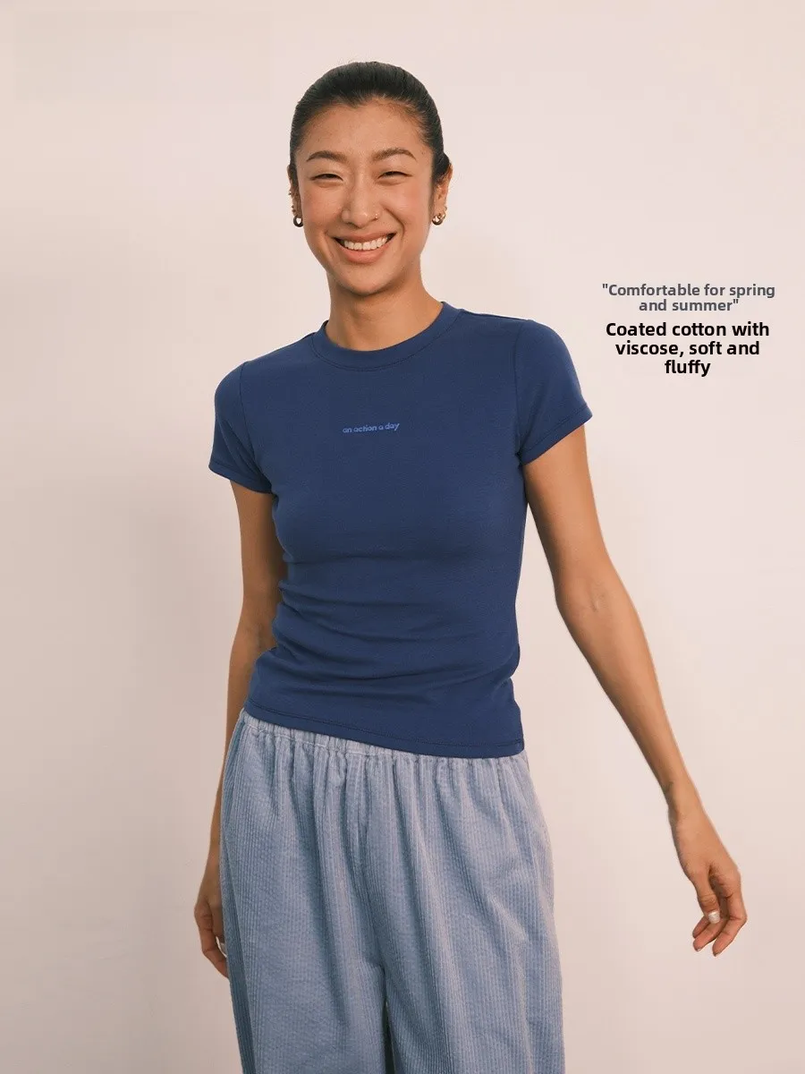 

AAAD Basic Wear oulder T-irt Yoga Pants Sportswear Set for Women Cotton Blend Comfortable round Ne Casual Sle