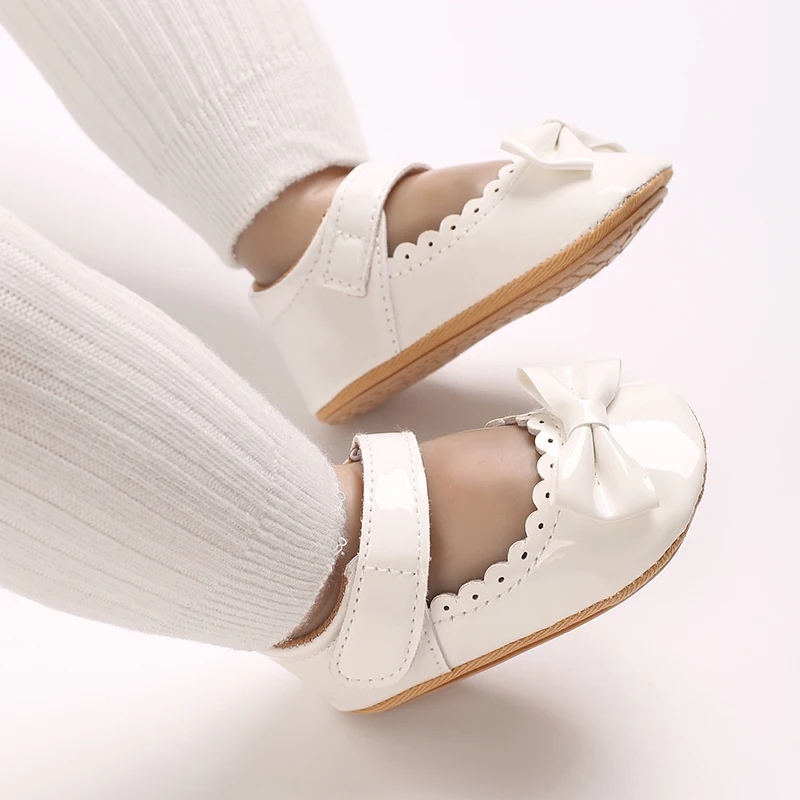 Baby Girl Princess Shoes 0-18M First Walking Classic Bow Soft Soles Comfortable Newborn Formal