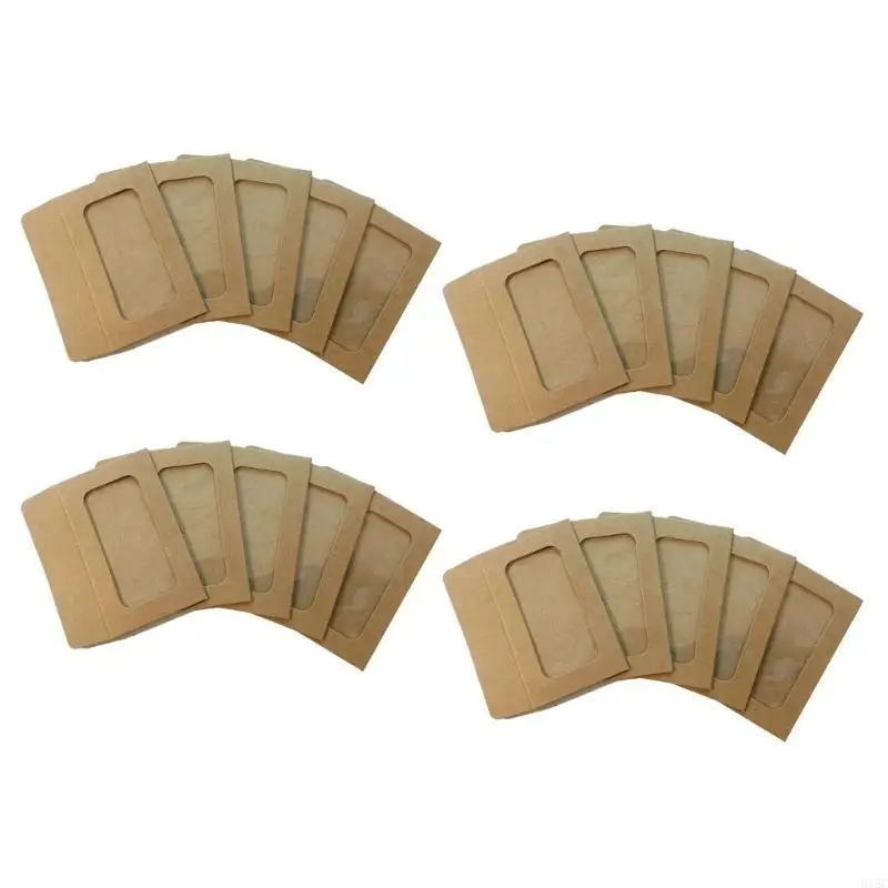 20PCS Handmade Envelope Envelopes with Clear Window, Gift Card Envelopes 4x2Inch