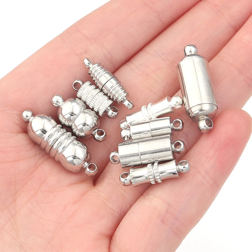 5 unids/lote de cierres magnéticos fuertes, conectores de cierre de extremo magnético chapados en cobre para fabricación de joyería, collar de pulseras de cordón de cuero DIY