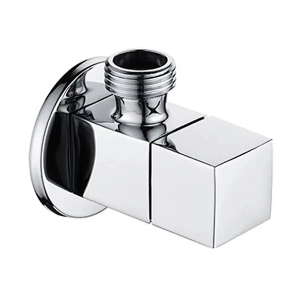 

Durable 1/2 Angle Valve Solid Brass Silver/Black Triangle Valve Square Toilet Angle Valve Bathroom