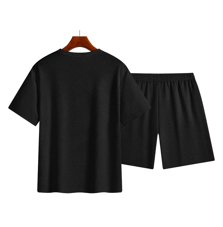 2026 Sommer Herren Einfarbiges Sportbekleidungs-Set Kurzarm-T-Shirt und Shorts Lässiges Vielseitiges Modisches Zweiteiler-Outfit – Detail 11