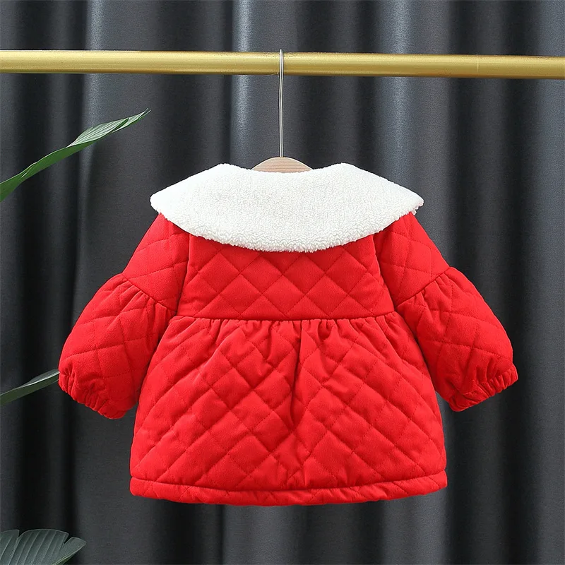 Girls' winter thick cotton clothes, winter 0 new styles, 1-2-3-4 year old outerwear, girls' stylish and fashionable style