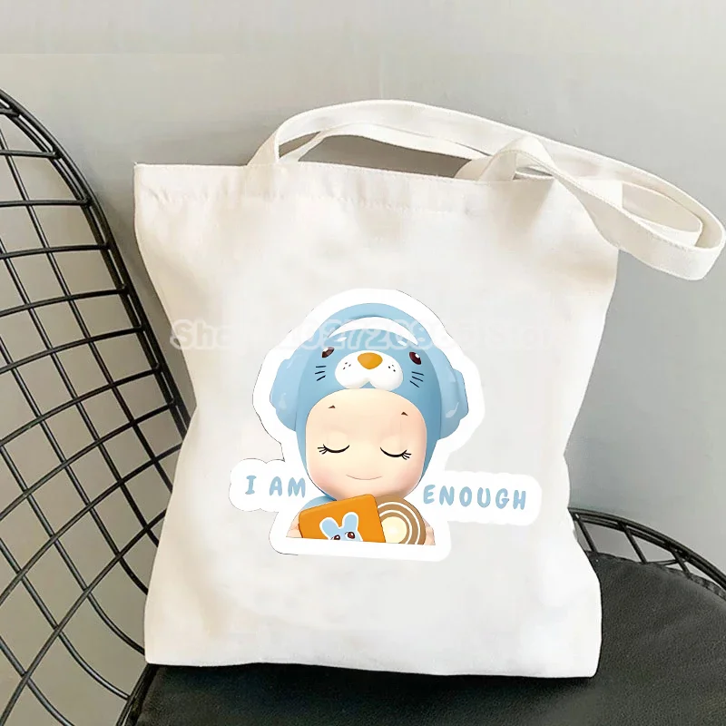 Miniso Sonny Angel حمل حقيبة الحقيبة ركاب طالب بسيط متعدد الاستخدامات النساء ركاب حزم هدية لطيف الكرتون أنيمي حقيبة تسوق