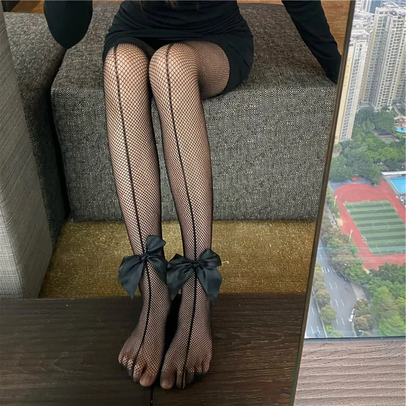Extra Large Size 60 Pou Bla Lace  Knot Lolita Sle Women's Stoings Street Faion Single Piece Spring Summe...