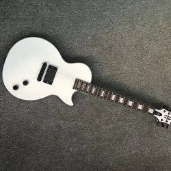 High quality customized electric guitar, white color mahogany body, in stock, quick package