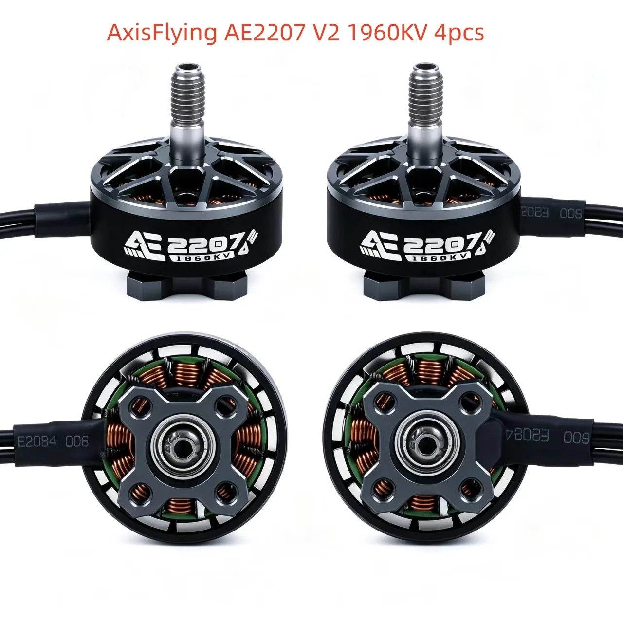 4PCS AxisFlying AE2207 V2 1960KV 1750KV 4~6S Brushless Motor 5mm Shaft Suitable 5inch Propeller Flower FlyTraversing Drone