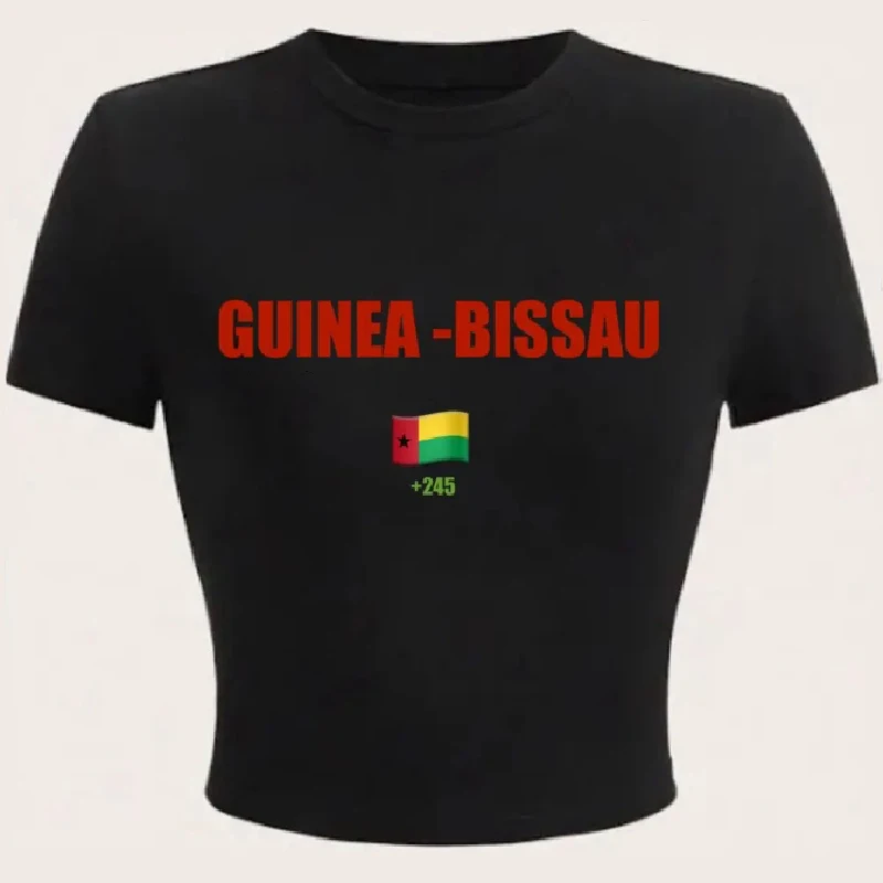 2000s Harajuku Manica corta lettera grafica T-shirt Donna Y2k Crop Top Estate E-girl Top donna Verde Kawaii Streetwear Slim To