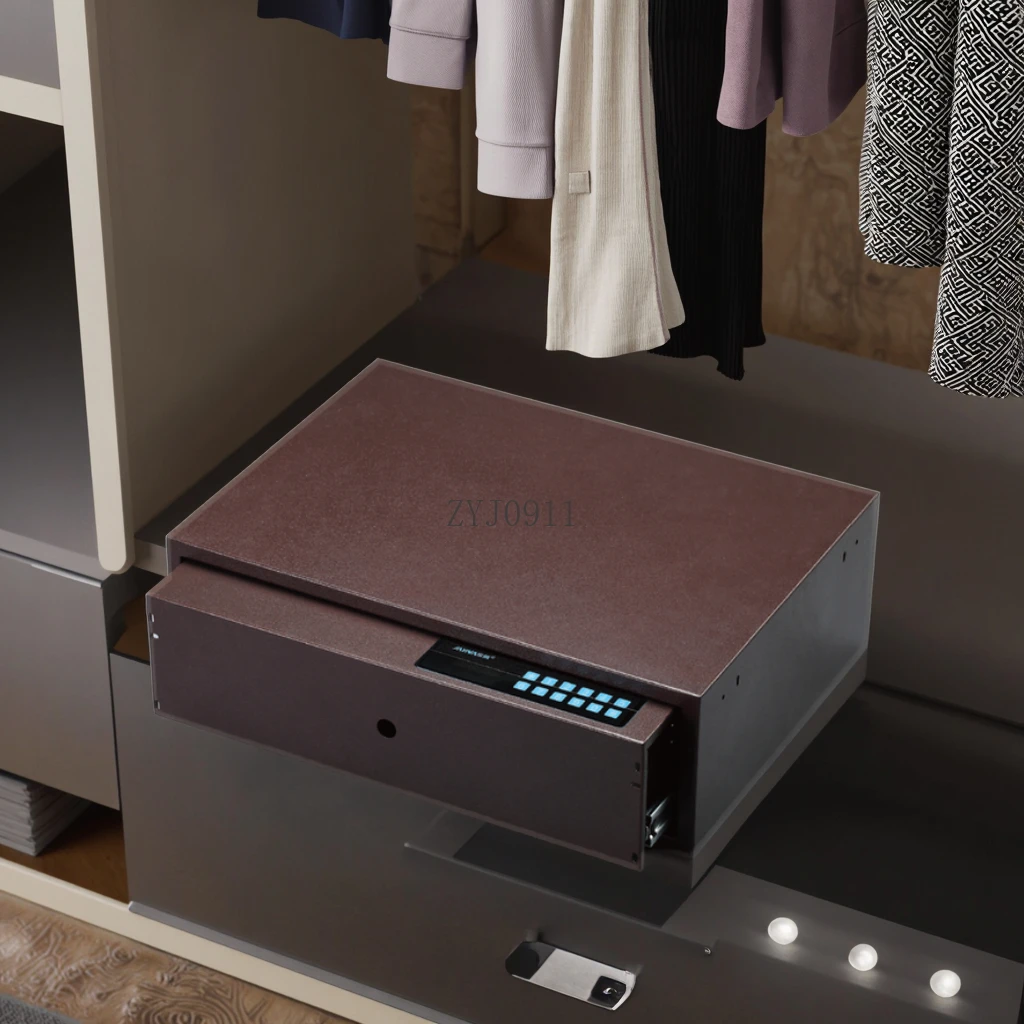 صندوق قفل بصمة الإصبع، درج مخفي، مجوهرات نقدية آمنة، خزائن ملحقات لخزانة الملابس بأدراج الأمان