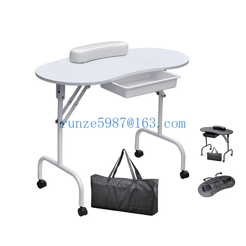 Nail table Portable foldable nail table Nail technician work table on the floor Manicure table with makeup case