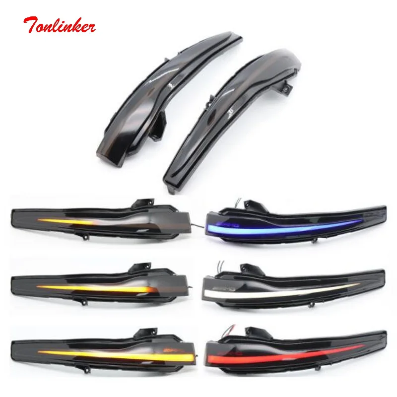 

Tonlinker 2 Pcs For Mercedes Benz C E S V EQ Class X253 W205 W213 W222 Flowing Waterproof LED Turn Signal Mirror Flasher Light