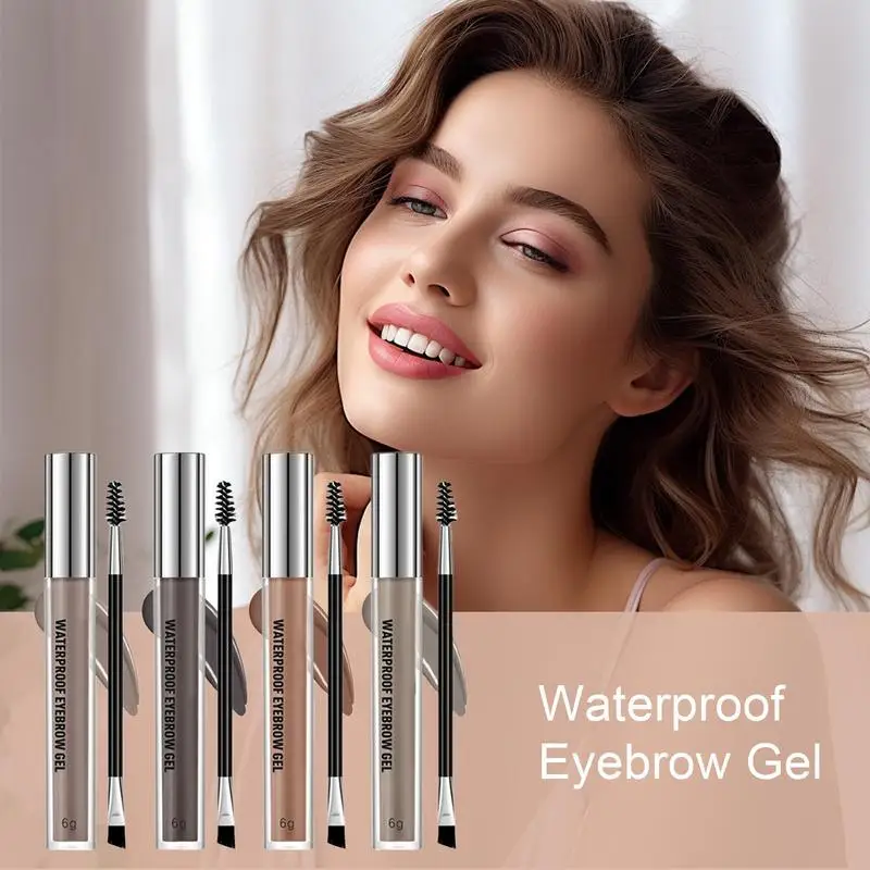 กันน้ํา Eyebrow GEL 4X Eye Brow GEL สีน้ําตาล Brow Drawing TOOL แปรงคิ้วและ Brow แต่งหน้า Eyebrow Tint Smudge-Proof Eyebrow