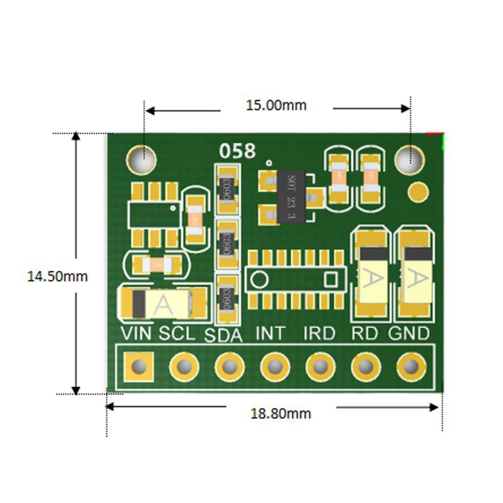 50PCS MAX30102 Heart Rate Blood Oxygen Sensor Module Heart Rate Pulse Heartbeat Blood Oxygen Concentration Sensor Heart Rate Mod