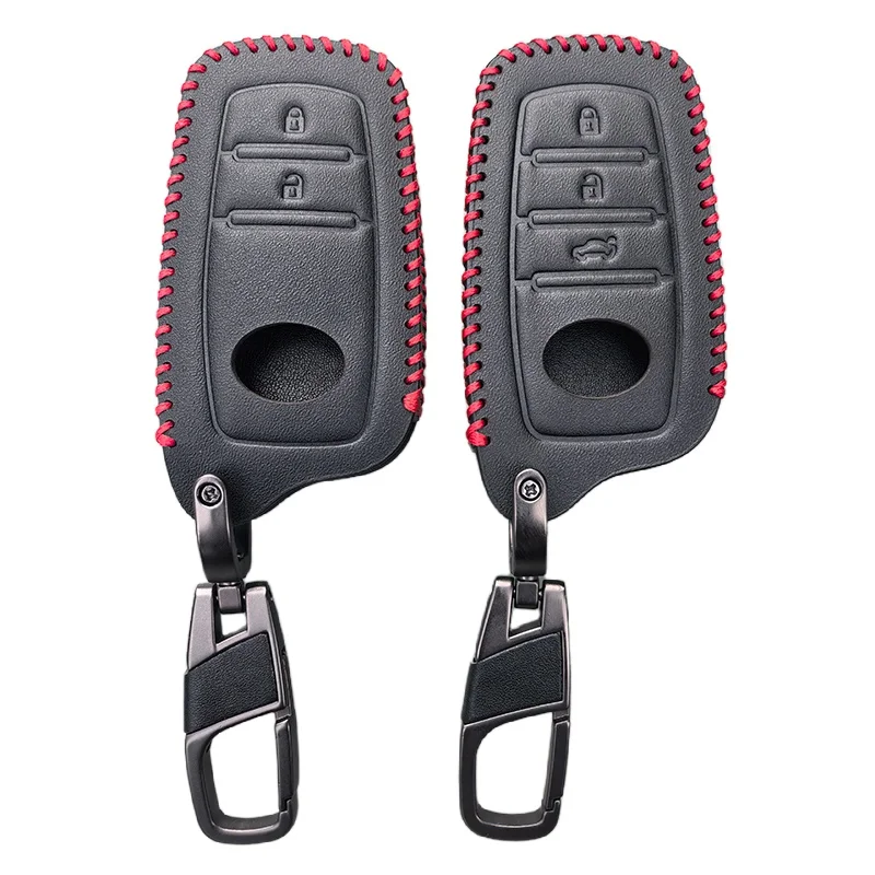 Leather Car Key Cover Case for 2023 2024 Toyota Tacoma Fortuner Corolla Venza Grand Highlander RAV4 XSE Prime Land Cruiser Hilux