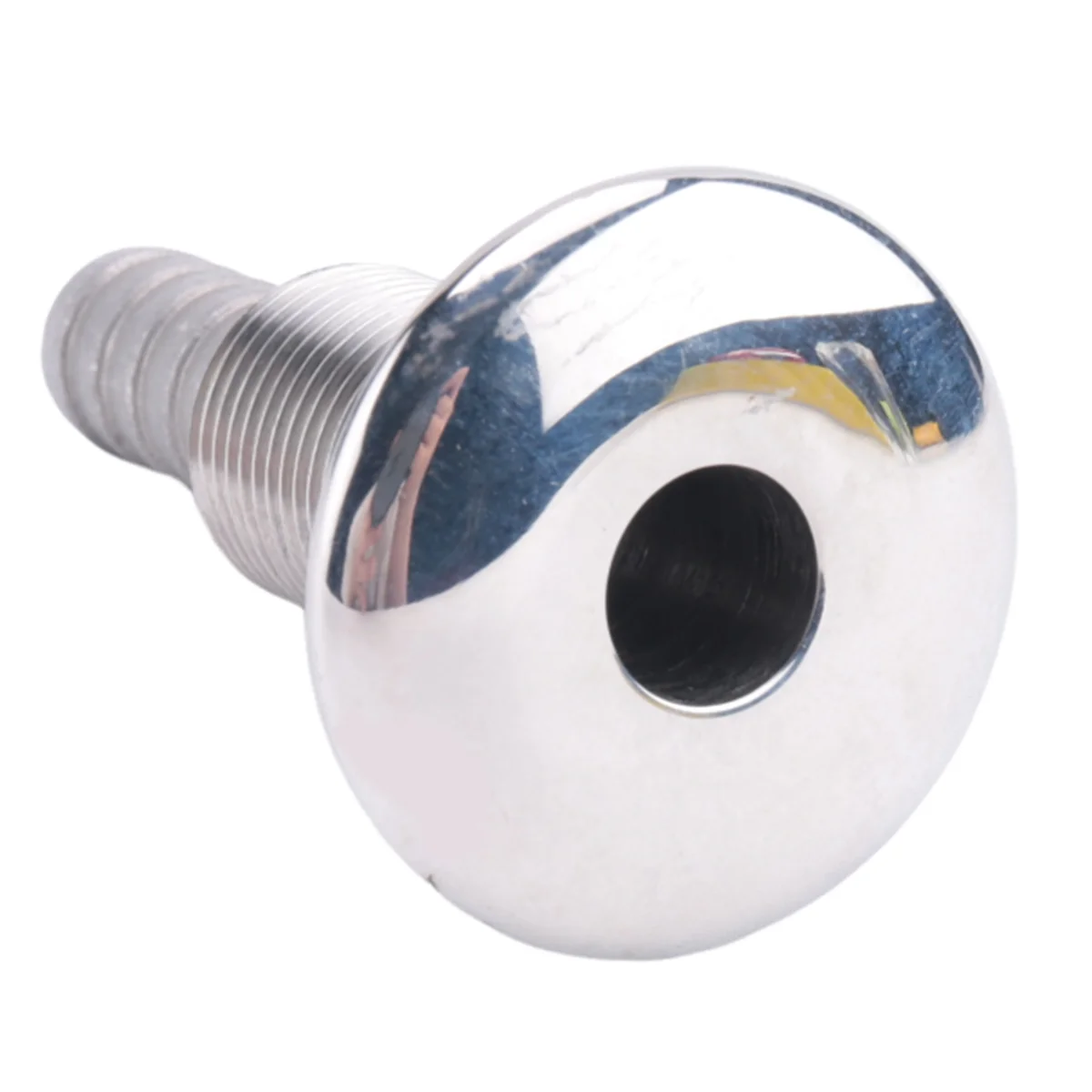 Conector marino caliente, lengüeta para manguera, tubo de drenaje de acero inoxidable a través del casco, conector de drenaje plateado 316 para barco yate 3/8