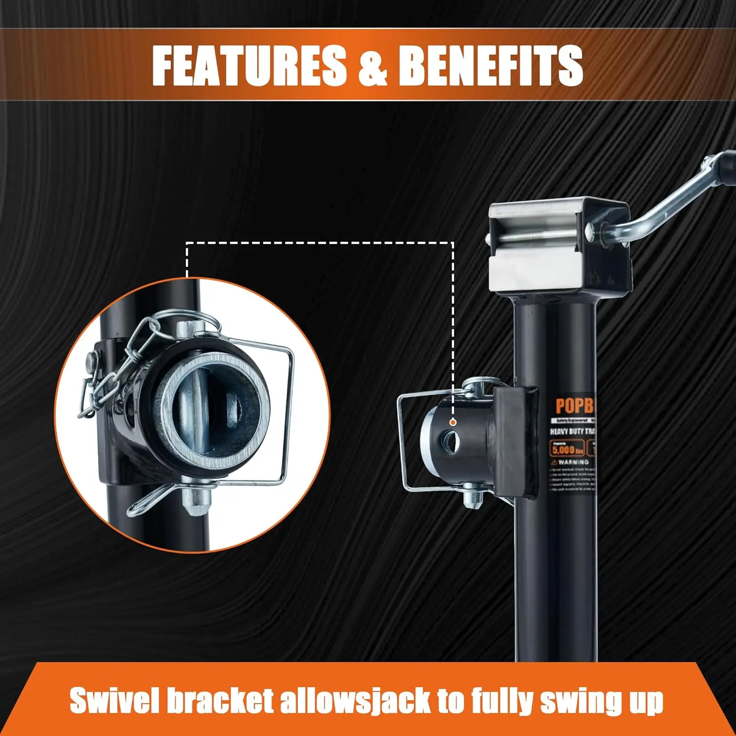 مقبس مقطورة دوار للأنابيب قابلة للحام بوزن 5000 رطل، سفر عمودي مقاس 10 بوصات للمركبات الترفيهية والقوارب والحصان والمقطورات متعددة الأغراض