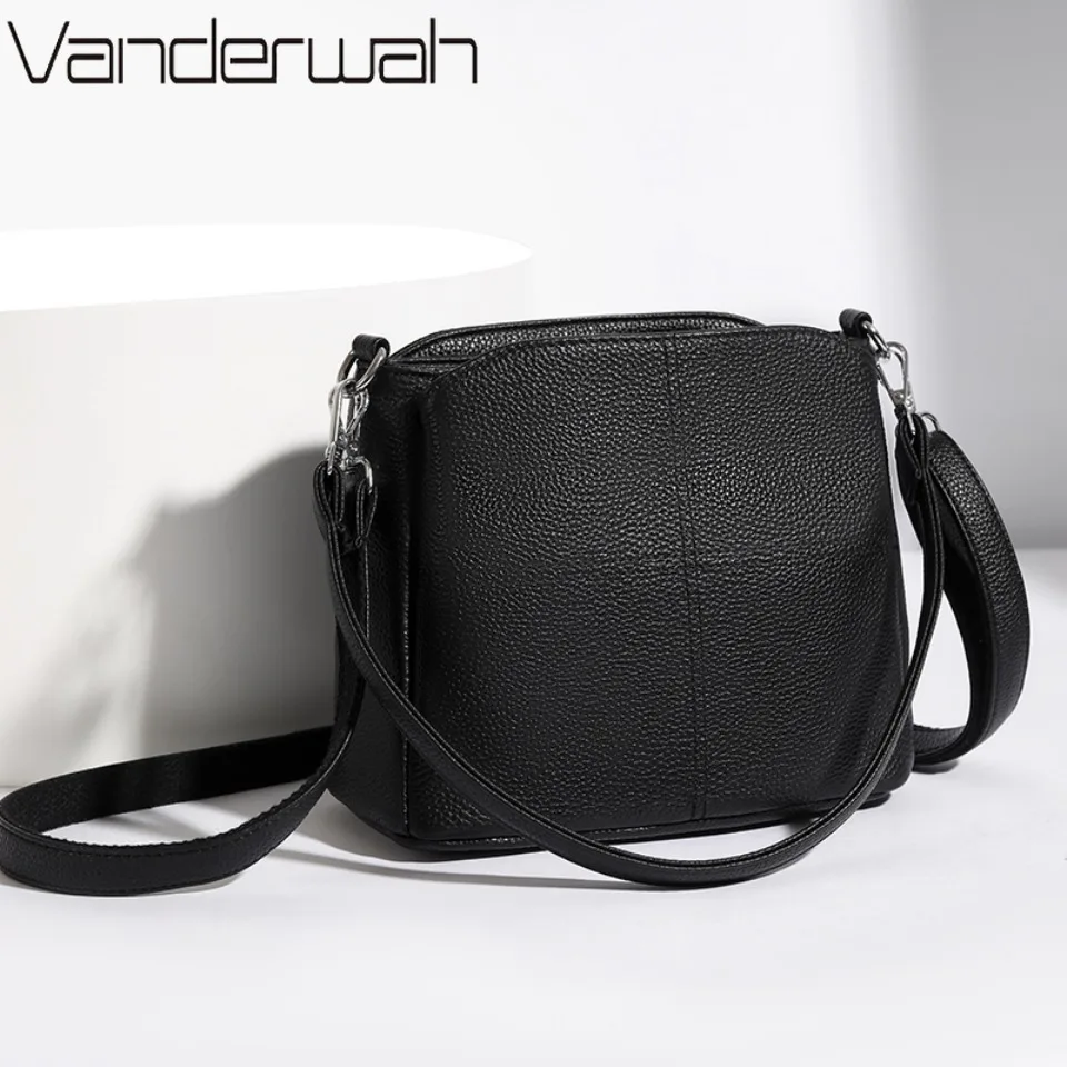 

Натуральные кожаные сумки-кроссбоди из воловьей кожи для женщин, 2026, 3 отделения, люксовые дизайнерские женские сумочки и клатчи