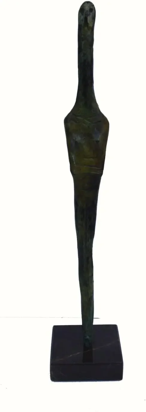 Cycladic figurine paleolithic Bronze marble based Aged sculpture artifact statue