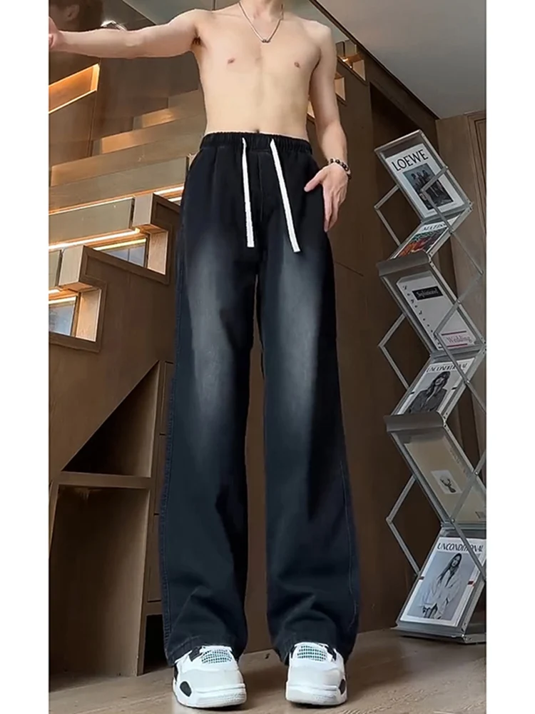 

Мужские джинсы свободного кроя с прямыми штанинами, удлиненные, для высоких, широкие, из денима, осенняя коллекция, хит продаж