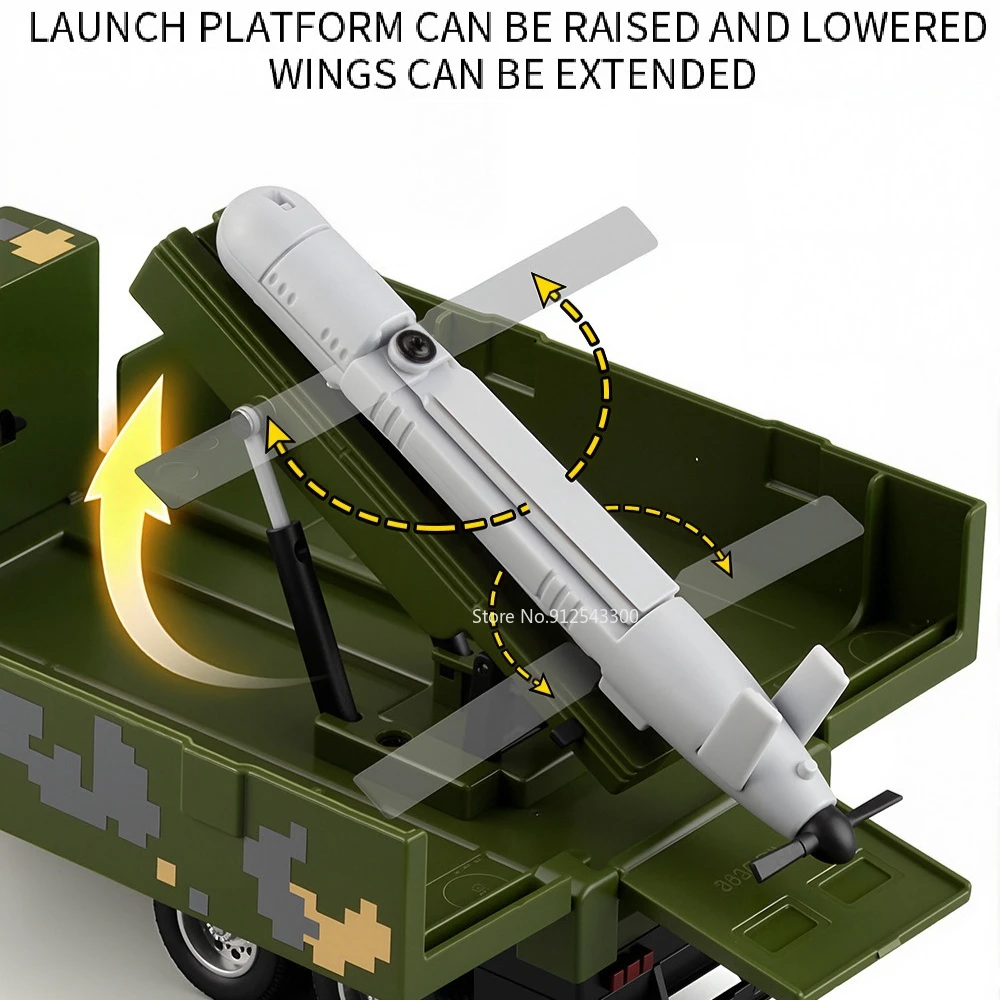 1:35 FL-10A ZSL92 Car Toy Model Alloy Diecast Sound Light Tank Pull Back Miniature Military Missiles Vehicle Models for Friends