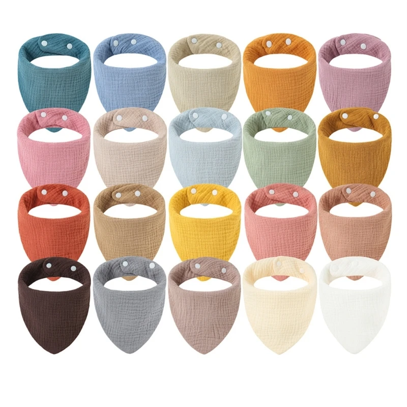 

5pcs Baby Bandana Dribbles Bibs 6 Layer Cotton Muslin Newborn Bibs for Boy Girls