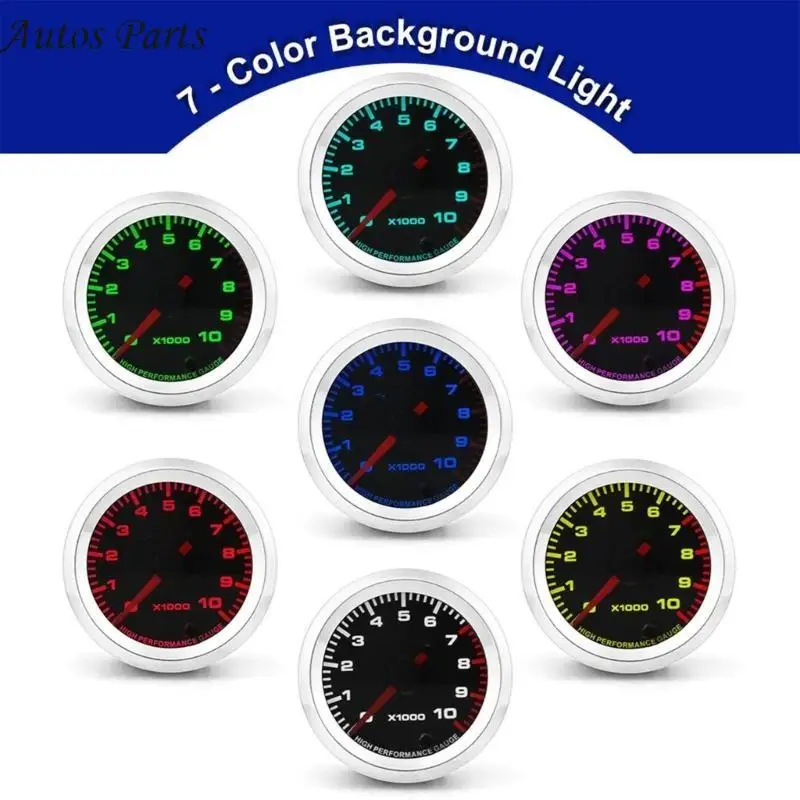 57BA Digital Car Tachometer 52mm 10000RPM Tacho Meter For Boat Truck 4, 6, 8 Cylinder Car Instrument 12V