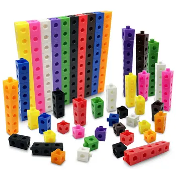 Math toys cubes home school early education stacked multi linked cubes connecting cubes for kids instant learning blocks counting