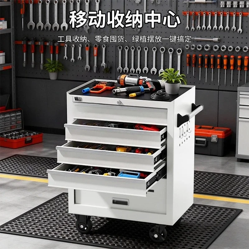 Hardware tool cabinet multi-function, mobile push toolbox