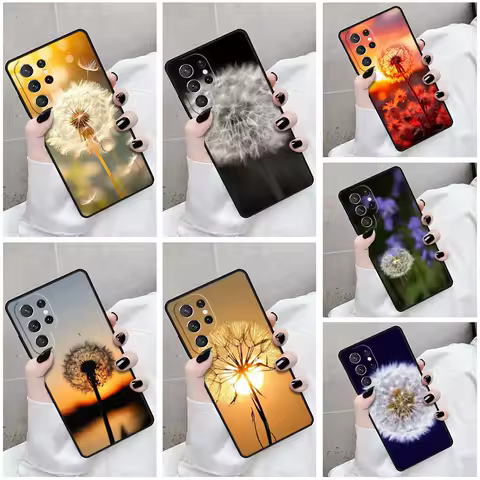 Phone Case For Samsung Galaxy S24 S23 S21fe S22 Ultra Plus Note 10 20 S8 S9 S10 Cover Dandelion Sunset