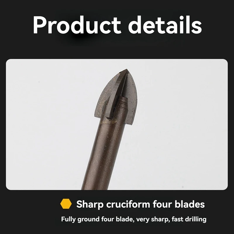 5PCS Titanium Masonry Drill Bit Masonry Drill Bit Titanium Masonry Drill Bit With Hex Shank 5PCS 3 4 5 6 7Mm Titanium Bit