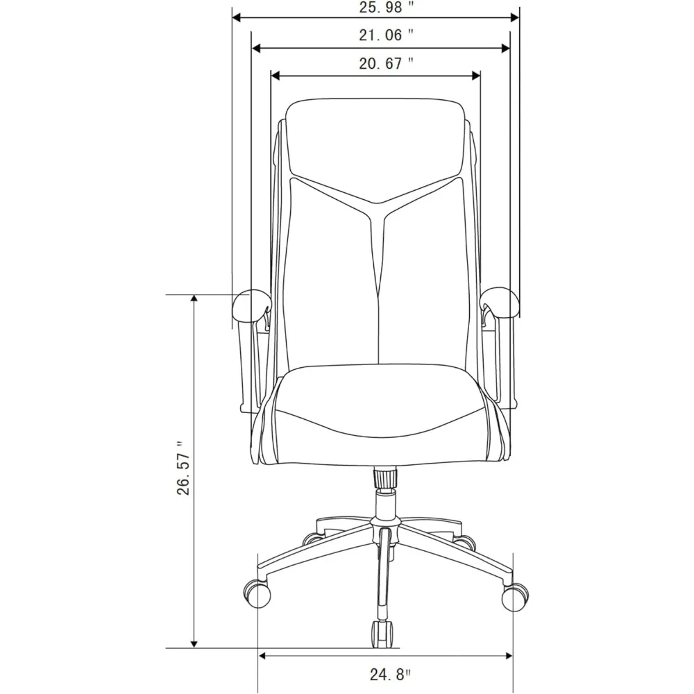 Moderner Komfort verismo gebundener Leders essel mit hoher Rückenlehne, braun/chrom, bifma-konform