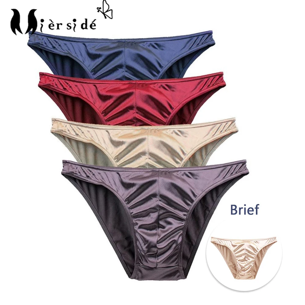 Mierside One Piese Plus Size uomo intimo mutandine da uomo Bulge Pouch mutandine di seta traspiranti di grandi dimensioni lotto morbido Underpant