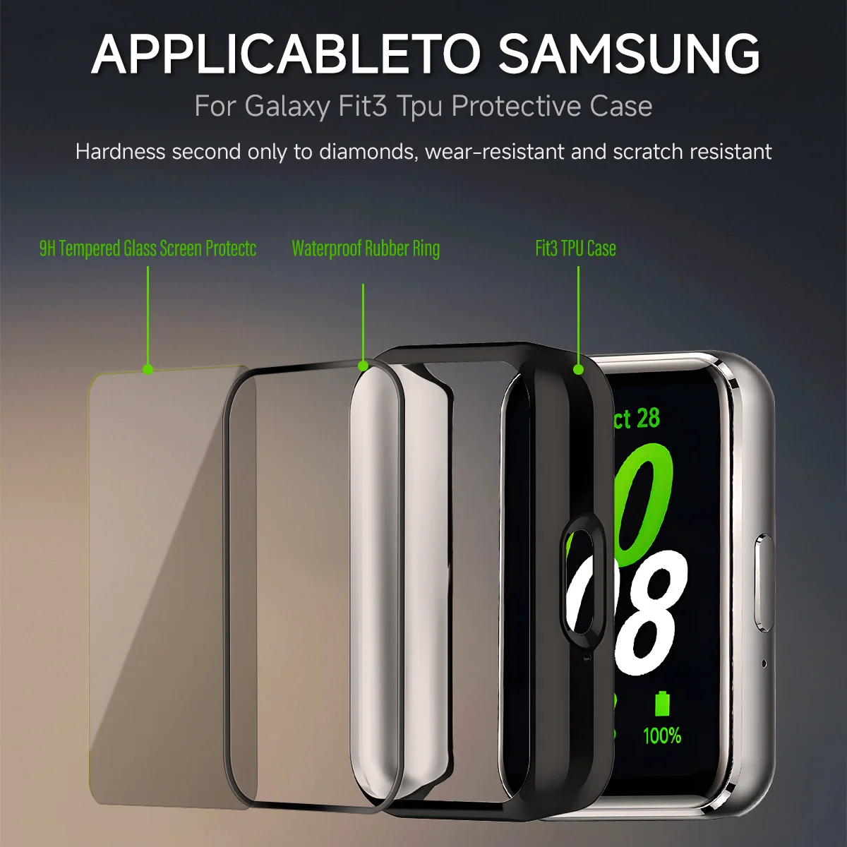 Миланский ремешок + чехол для Samsung Galaxy Fit 3, умные часы, магнитный браслет для Samsung Galaxy Fit 3, защитная крышка для экрана
