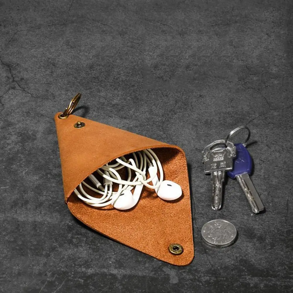 Мягкий кошелек для монет из искусственной кожи в корейском стиле, однотонный кошелек, сумка для мелких предметов, сумка для ключей, сумка для карт, треугольный кошелек для монет, дорожный