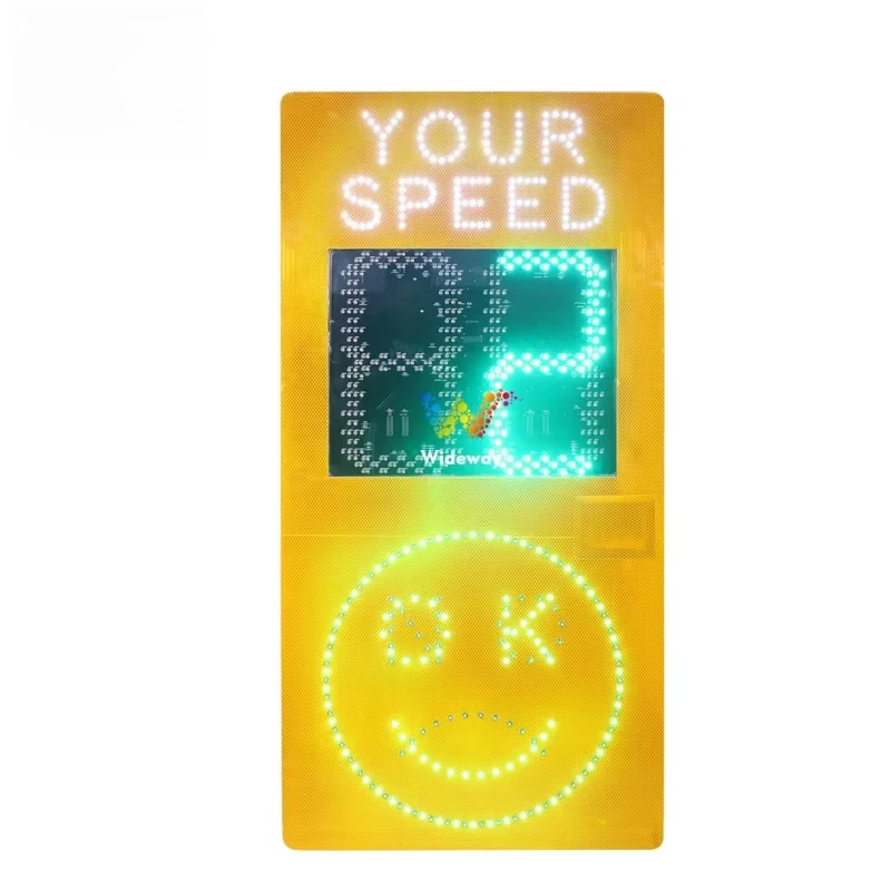 

Outdoor Highway Traffic Sign Portable Two-digit Crying Face Smiling Face Solar Vehicle Speed Detection Radar Speed Limit Sign