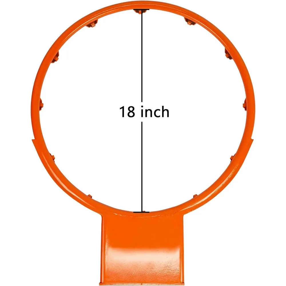Heavy Duty 18mm Solid Steel Basketball Rim Replacement - All-Weather Outdoor Court Hoop