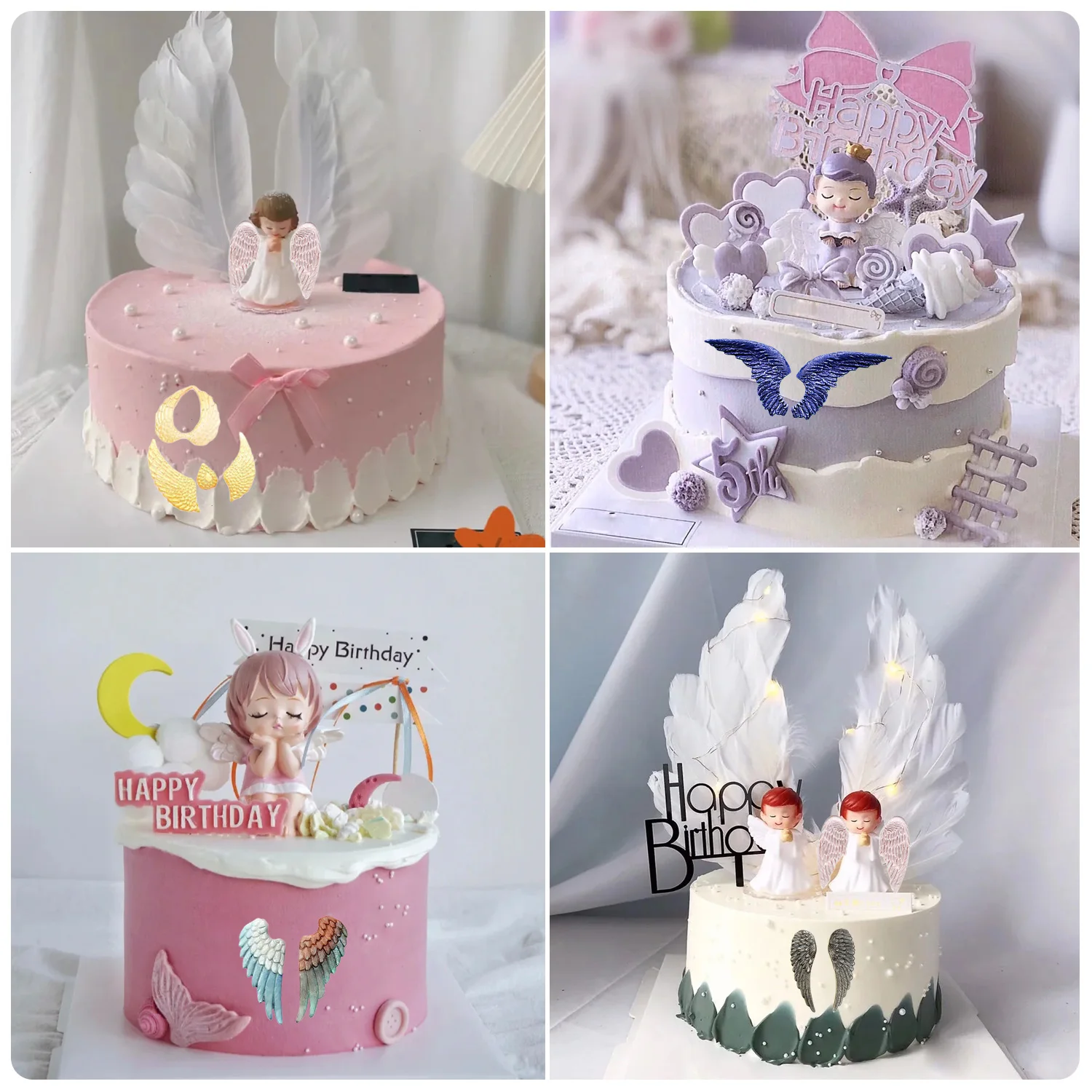 Angel Wings Silicone Mold Cupcake Fondant Molds Cake Decorating Tools Chocolate Gumpaste Mould Candy Resin Clay Moulds