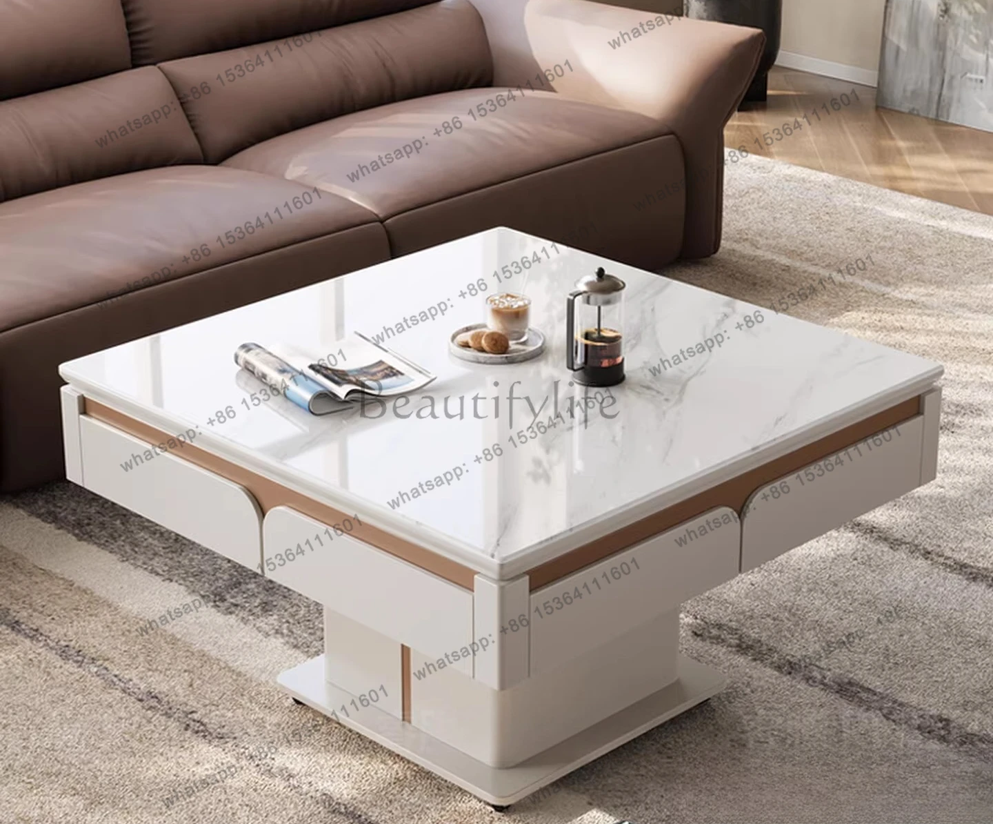 Mahjong table dual-purpose dining table automatic lifting tea table multi-functional integrated new model