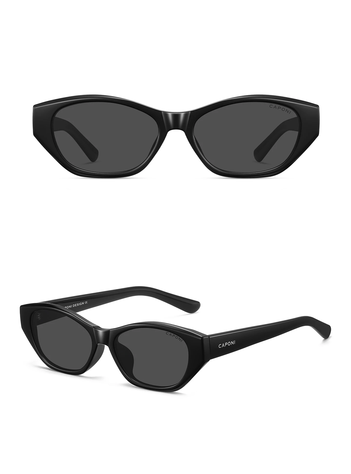 CAPONI Modische polarisierte Damen-Sonnenbrille 2026, Acetat, Outdoor, originelles Design, Brillen, UV400-Schutz, grüne Farbtöne, CP36015 – Detail 16