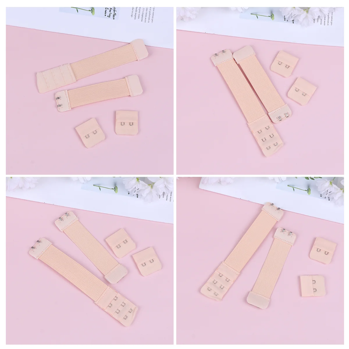 4 ชิ้น Bra Back Extension Buckle ยืด Bra Band ชุดชั้นใน Extenders ปรับความยาวนุ่มสบายยืด Band