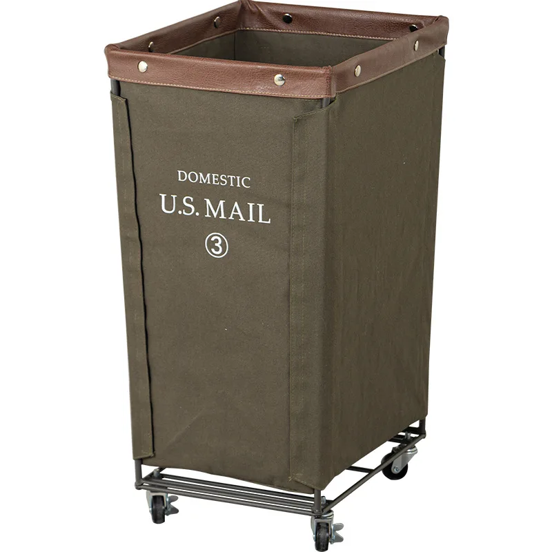 

Removable household large storage basket Removable large-capacity dirty laundry basket Retro industrial style storage basket