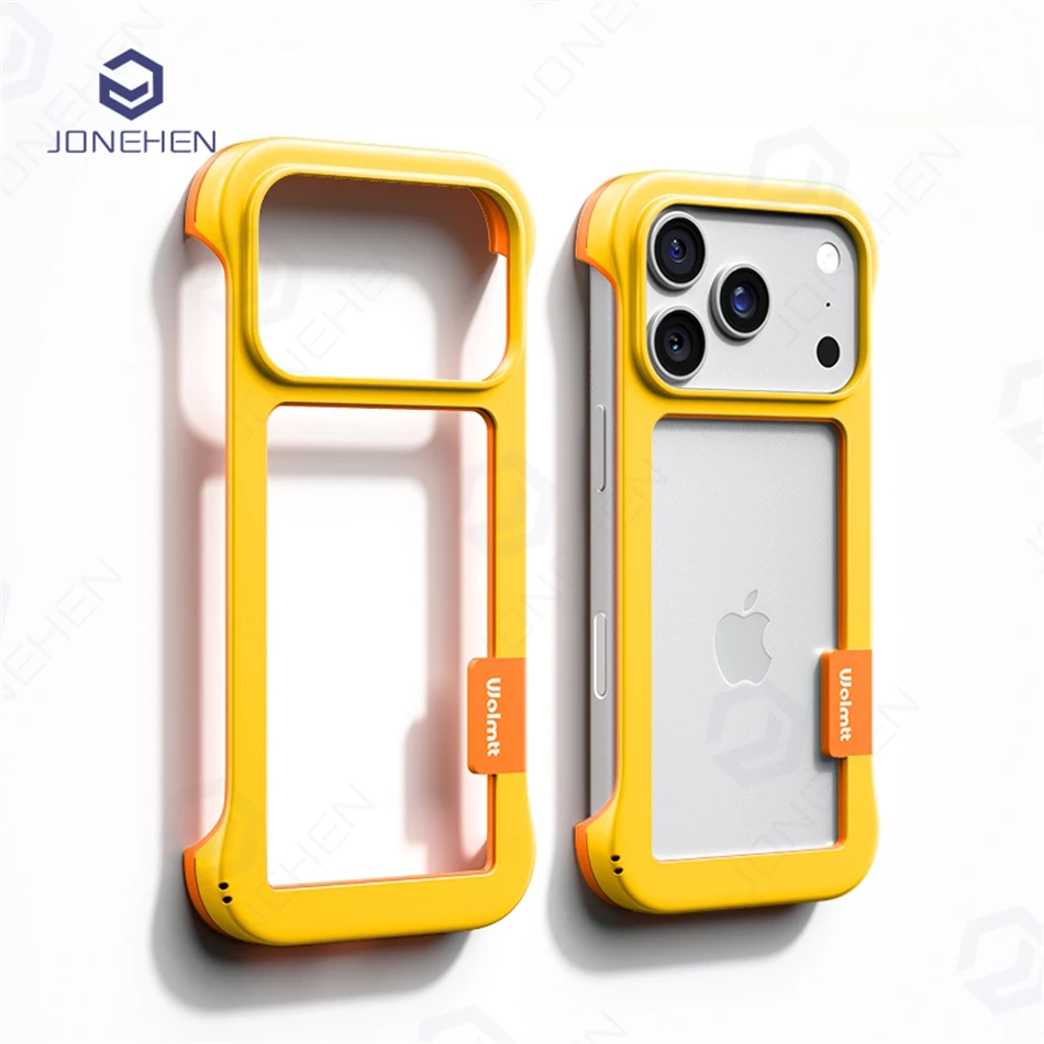 Bonbonfarbene TPU-Bumper-Hülle 17pro Silikon Stoßfester Rahmen für iPhone 12 13 Mini Air 14 15 16 17 18 Pro Max Ohne Rückabdeckung