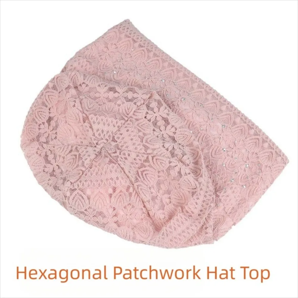 

Pullover Hat Soft Lace Beanie Hats Ethnic Style Windproof Warm Bonnet Caps Rhinestones Comfortable Hijab Turban Cap Outdoor
