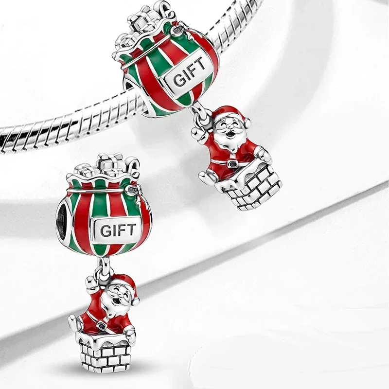Heiß begehrte Bell Elf Schmetterlingsknoten-Weihnachtsserie Charms Perlen passend für Armbänder 925 Sterling Silber Weihnachtsgeschenk Feiner Schmuck – Detail 6