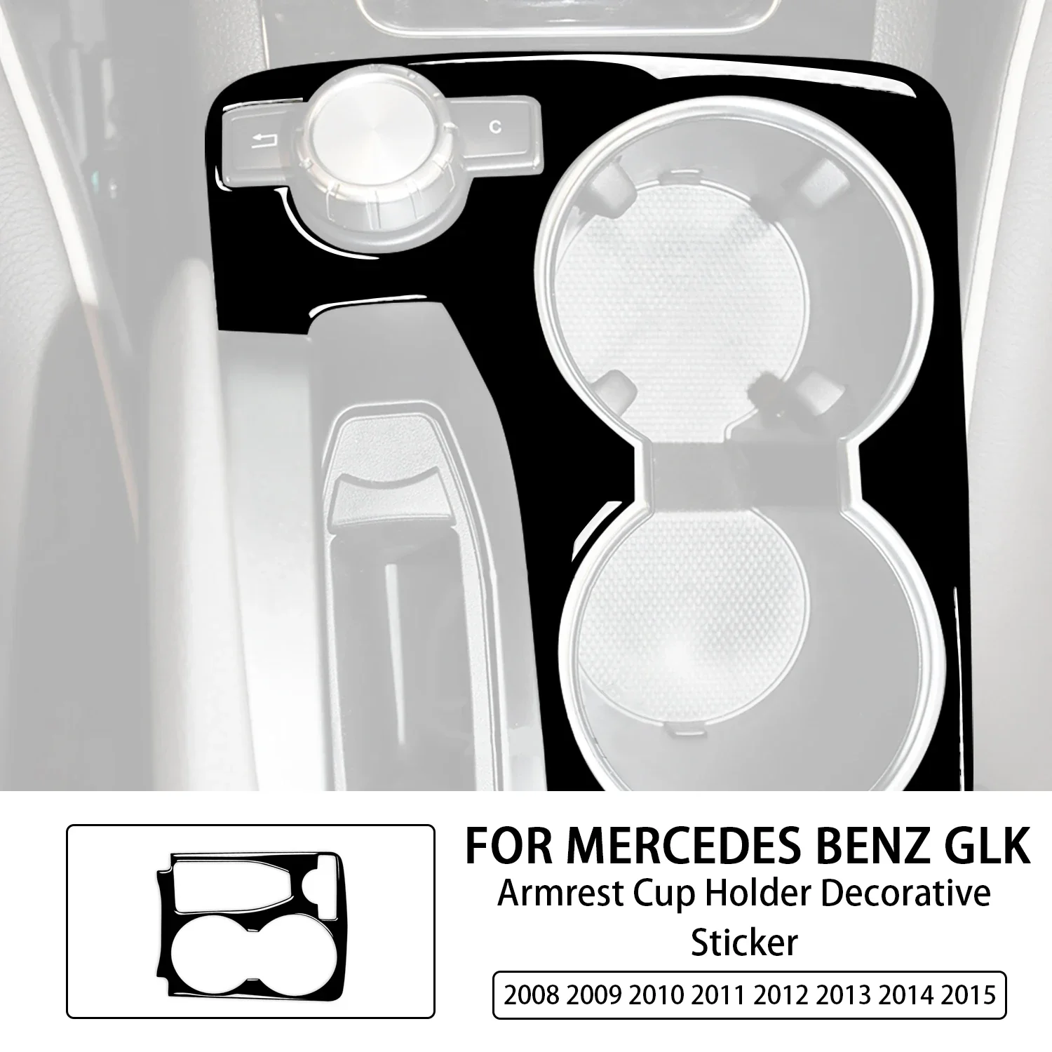 

Аксессуары для Mercedes Benz GLK 2008 2009 2010 2011 2012 2013 2014 2015, автомобильный подлокотник, подставка для чашки, отделка, Наклейка ABS, черный