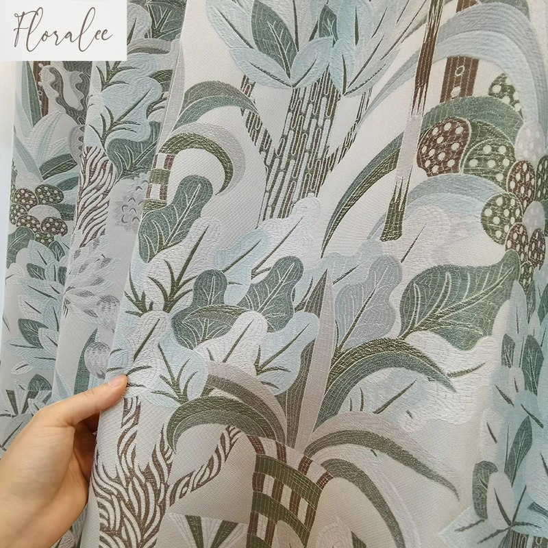 High-end Colored Jacquard Curtains for Living Room Bedroom Blackout American Windows Screen New Light Luxury Sunshade Curtains